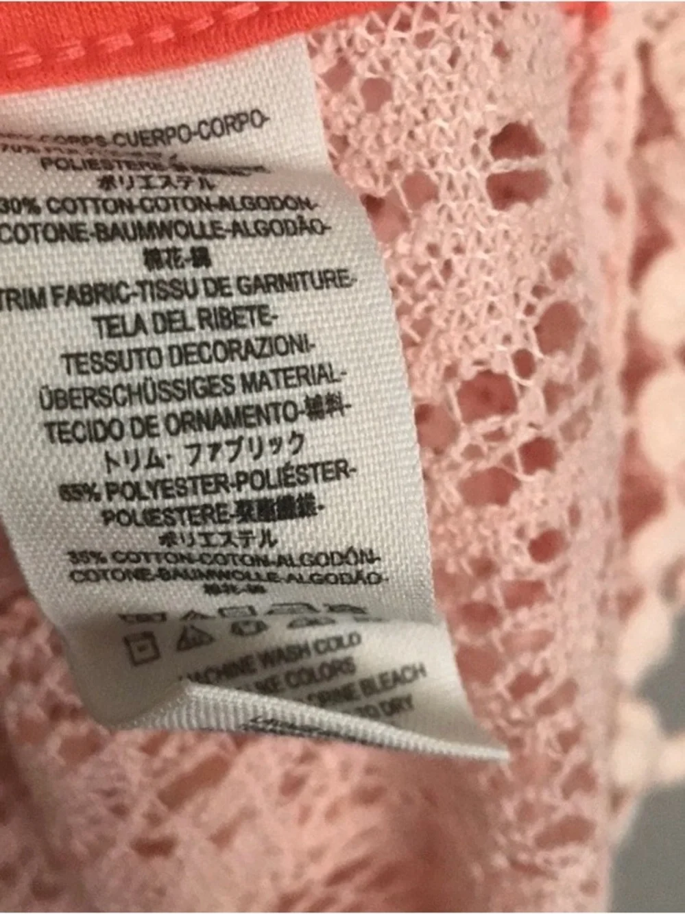 Free People Lace Babydoll Tank Pom Pom Trim Boho Festival Top Pastel Peach